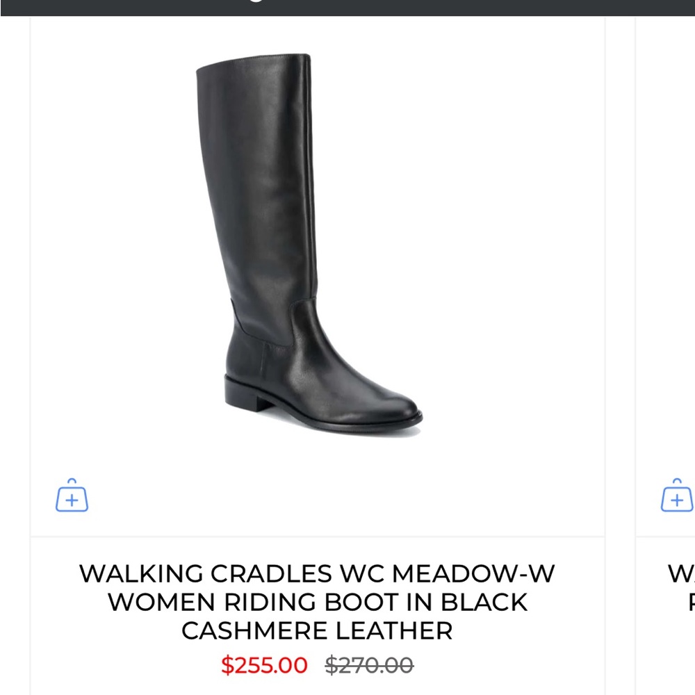 Walking Cradles Women's Black Leather Knee-High Boots - Picture 4 of 4